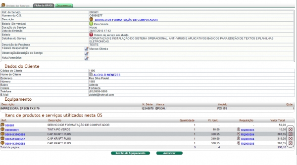 Devolvendo produtos requisitados para OS de volta ao estoque na versão 5.49 do APLWeb