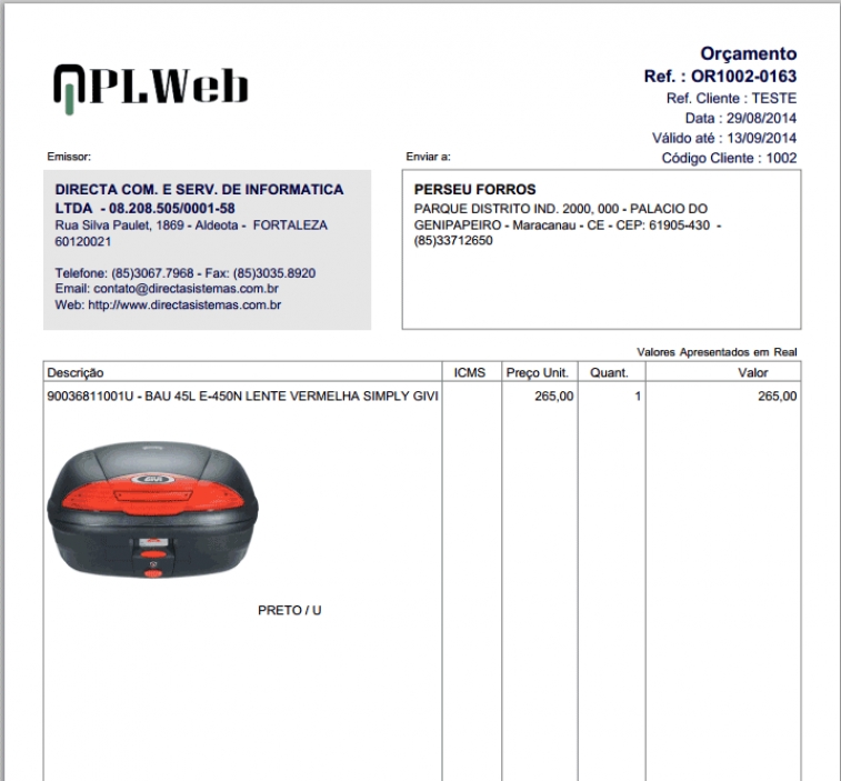 Incluindo imagens em orçamentos na versão 4.5 do APLWeb