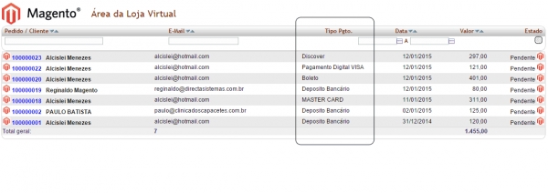 Atualizando meios de pagamento do Magento no APLWeb na versão 5.01