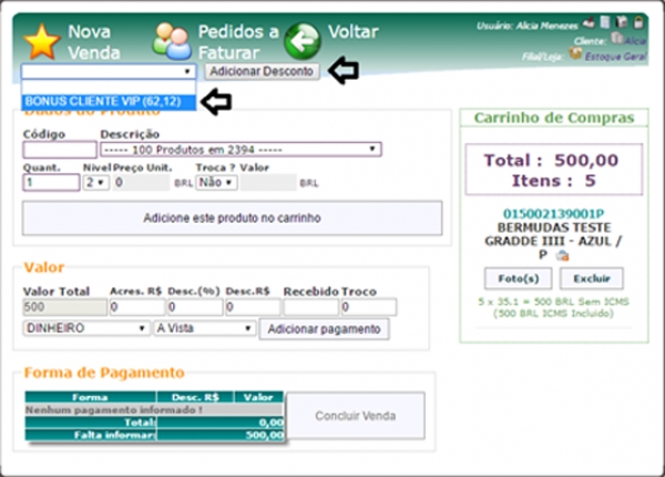 Resgatando pontos de Cliente VIP direto do ponto de vendas na versão 5.97 do APLWeb