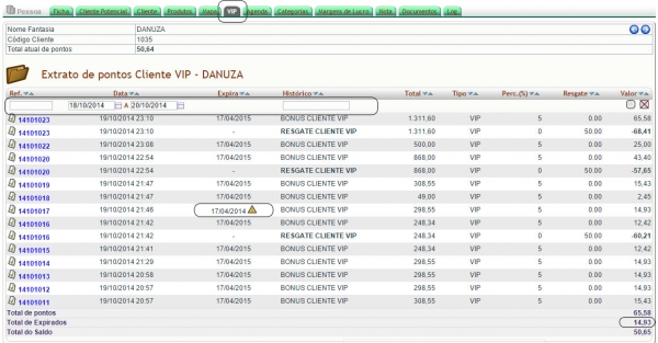 Programa de fidelização de Clientes VIP na versão 4.71 do APLWeb