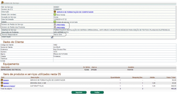 Criando OS sem vincular inicialmente ao pedido na versão 4.36