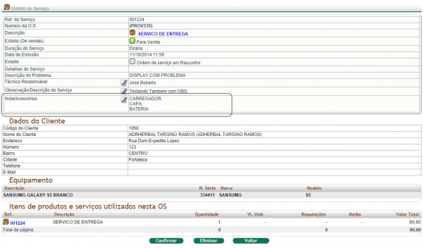 Informando acessórios de máquinas/equipamentos na versão 4.69 do APLWeb