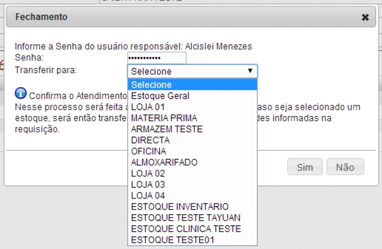 Fazendo uma requisição e transferindo direto para outro estoque no APLWeb 3.59